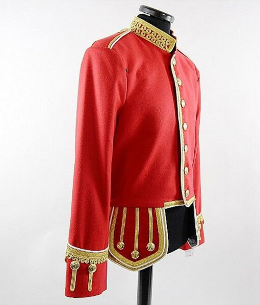 100% Woo Doublet Tunic Military Piper Drummer Jacket Red & Gold Blazer