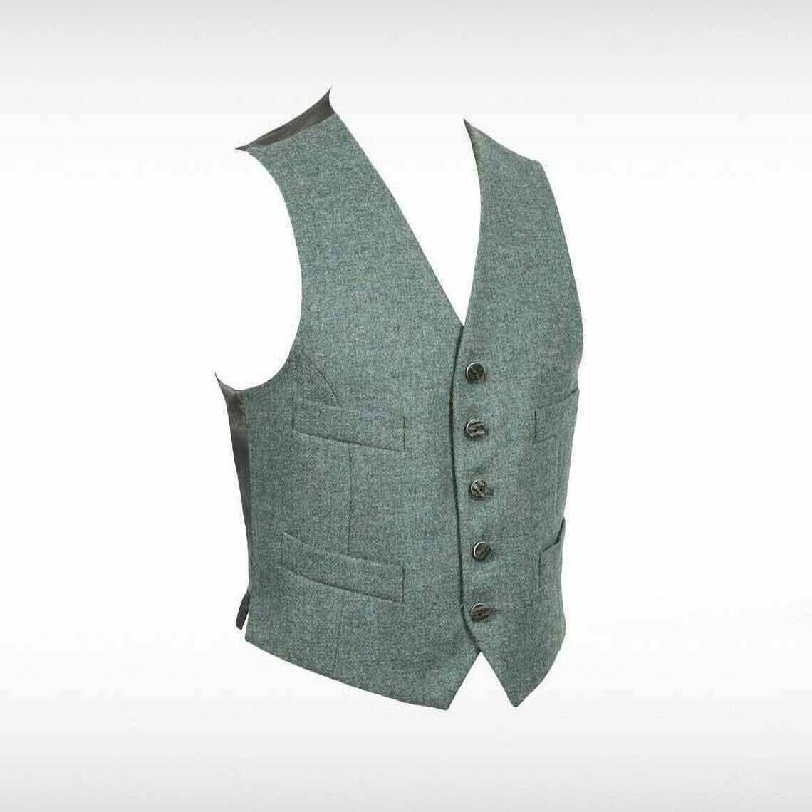 LOVAT GREEN Scottish Argyle Kilt Jacket & Vest Wool Men's Wedding Jacket