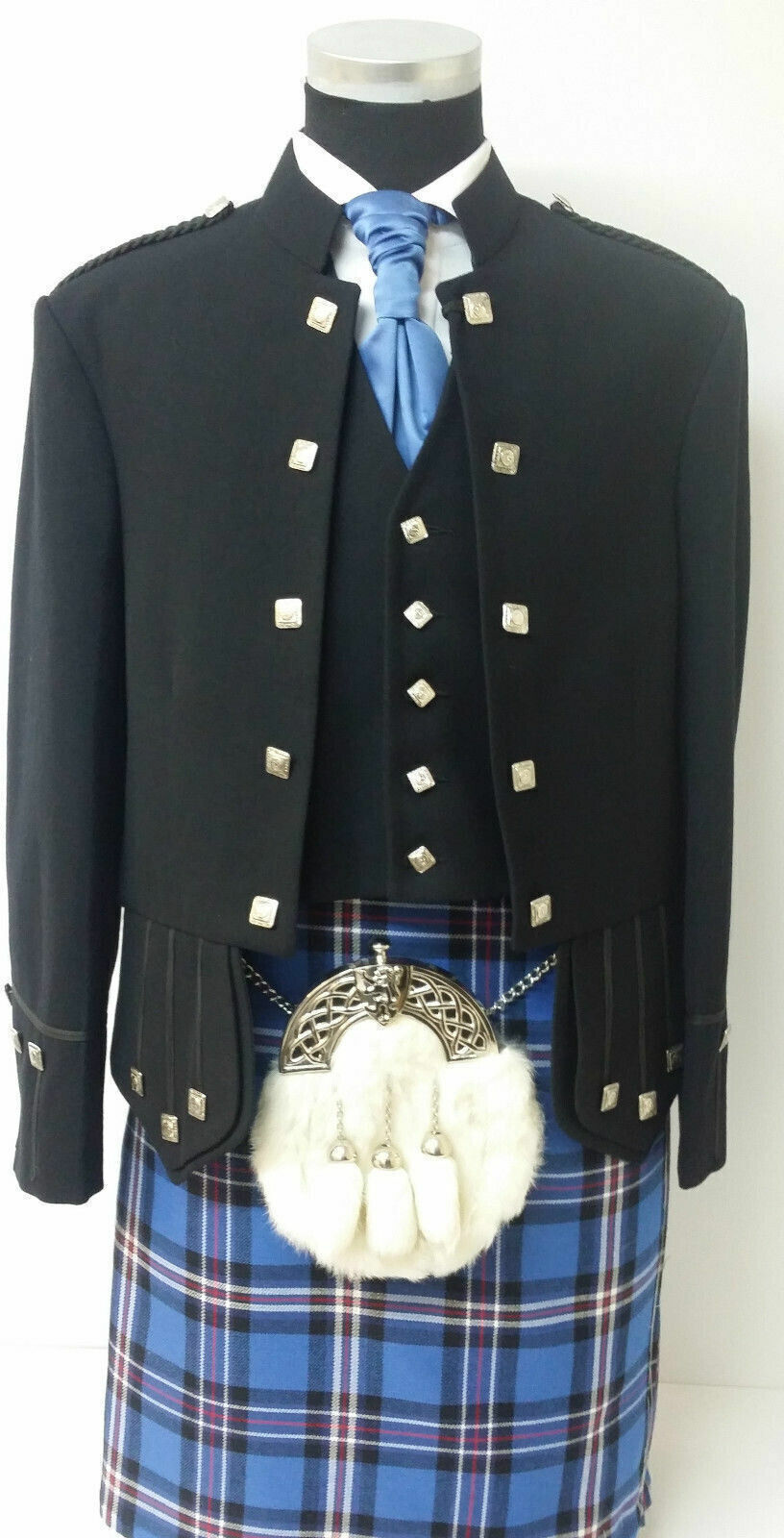 Sherrifmuir Kilt Jacket & Vest chrome Buttons/Scottish Wedding Dress